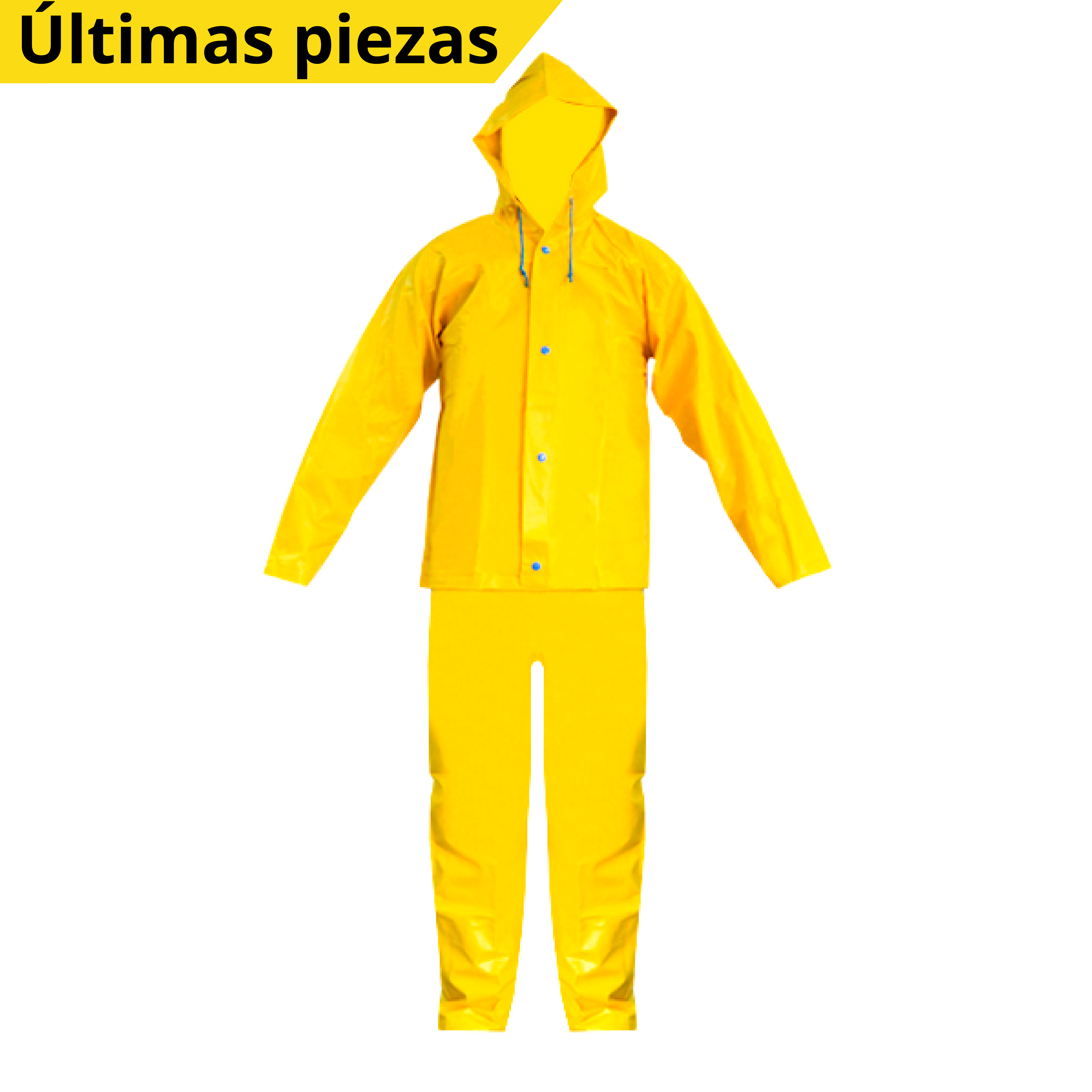 Impermeable PVC/Poliéster Calibre 0.35 mm Conjunto Gabardina y Pantalón con Peto y Tirantes Jyrsa Amarillo DD-1121 - 0